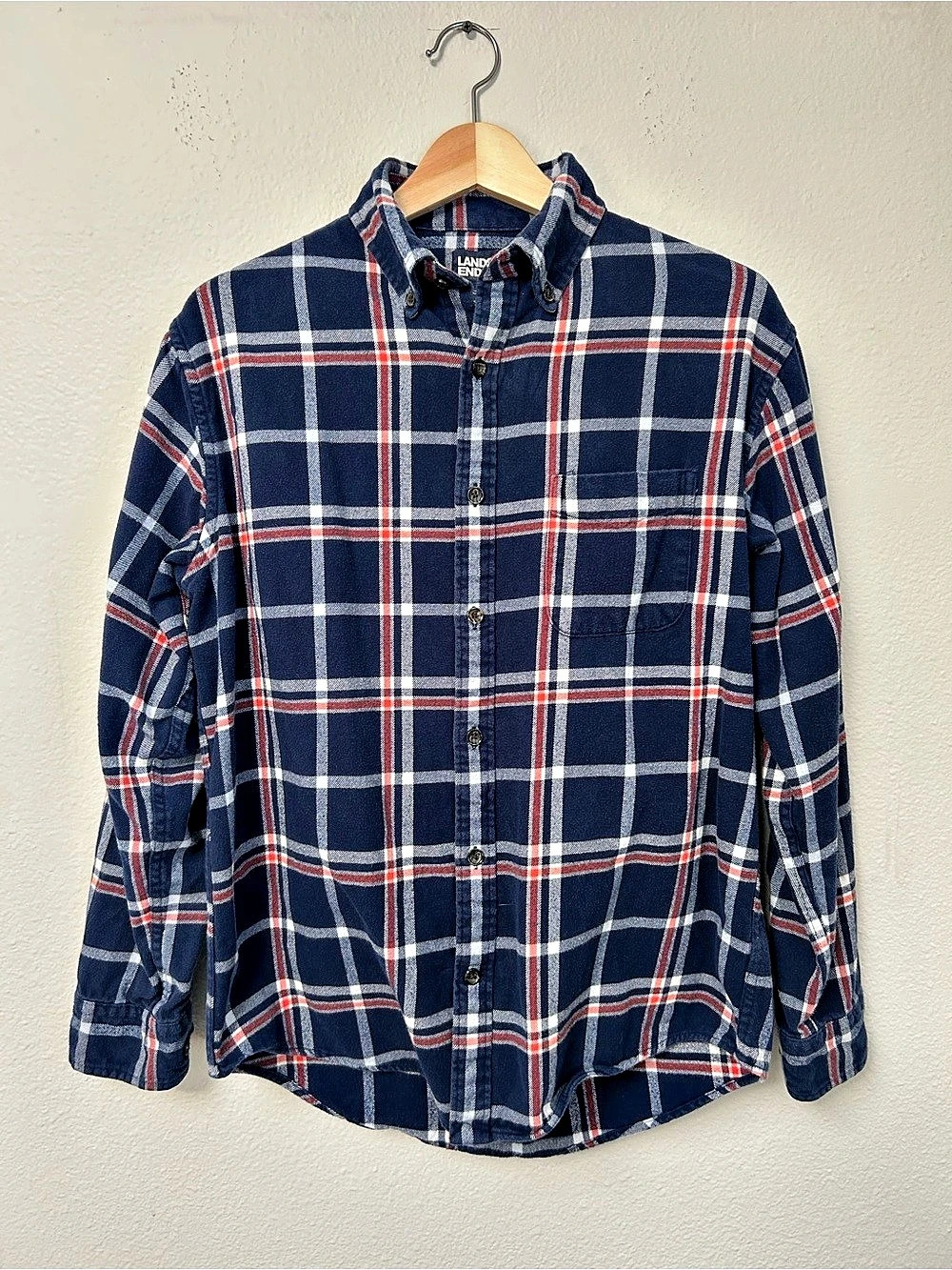 Lands' End Traditional Fit Plaid Flannel Shirt